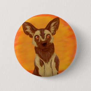 African Wild Dog 6 Cm Round Badge