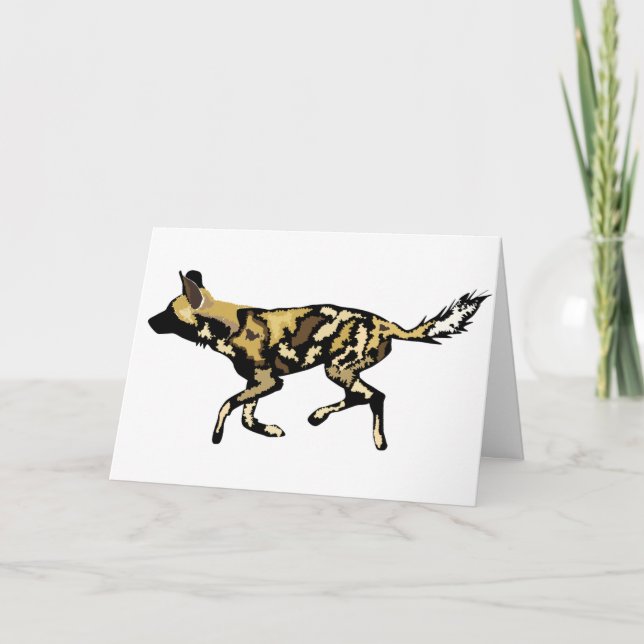 African Wild Dog Birthday Card (Front)