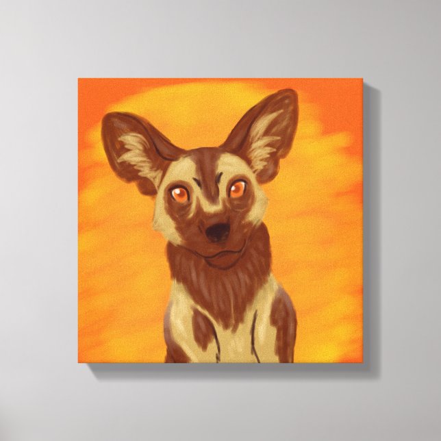 African Wild Dog Canvas Print (Front)