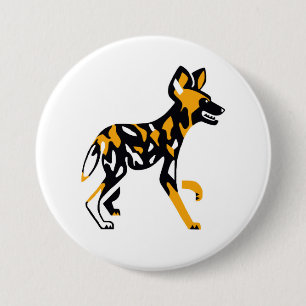 African wild dog - Cape hunting dog- Nature - 7.5 Cm Round Badge