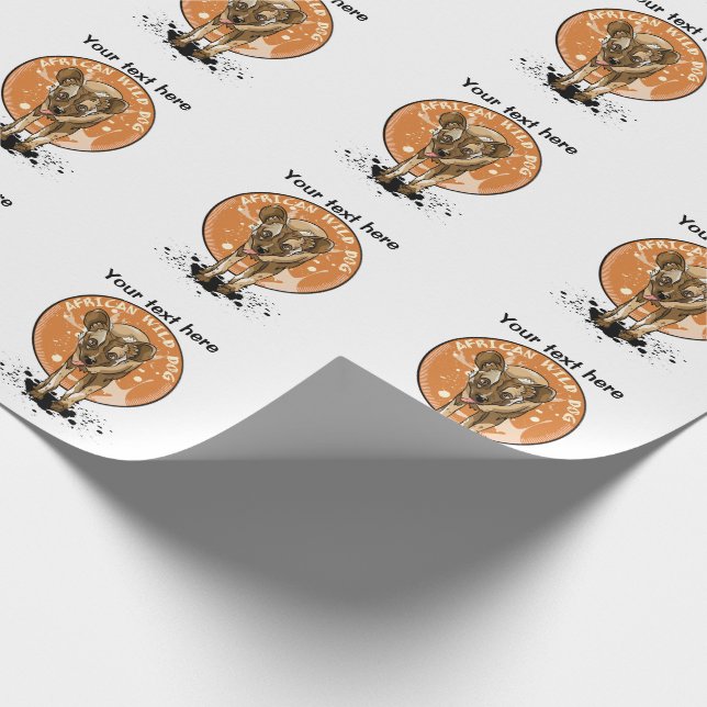 African Wild Dog Cape hunting dog Wrapping Paper (Corner)
