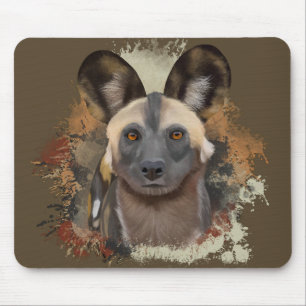 African Wild dog Earth Tones Wildlife Mouse Mat
