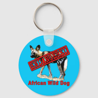 African Wild Dog Endangered Animal Products Key Ring