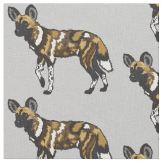 African wild dog fabric