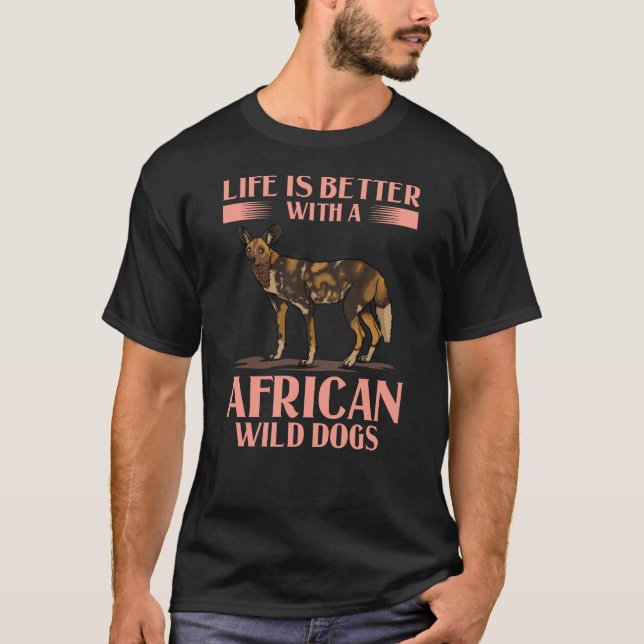 African Wild Dog Gift African Painted Dog Pup T-Shirt (Front)