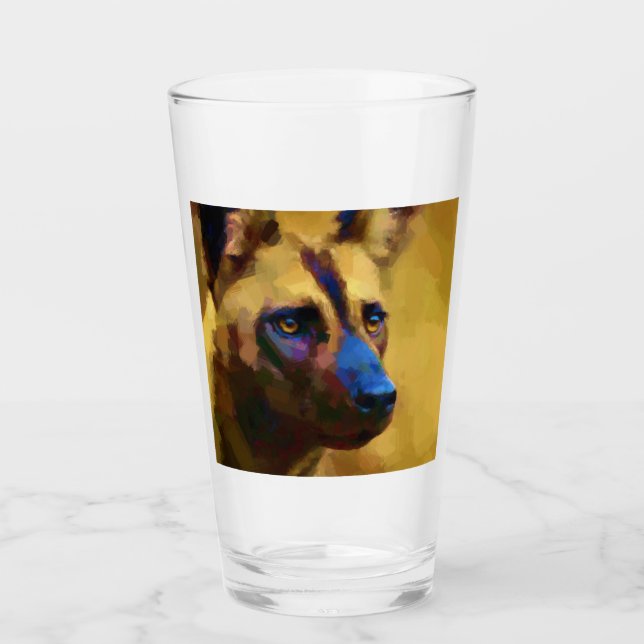 African Wild Dog Glass (Front)