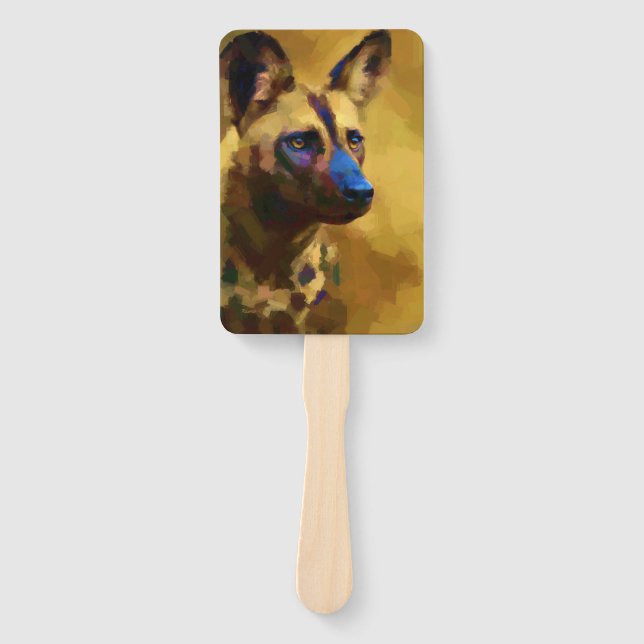 African Wild Dog Hand Fan (Front)