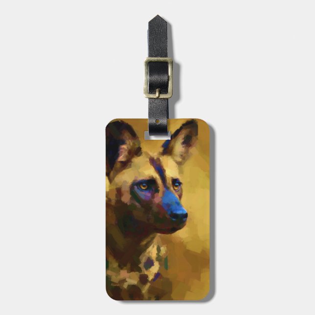 African Wild Dog Luggage Tag (Front Vertical)