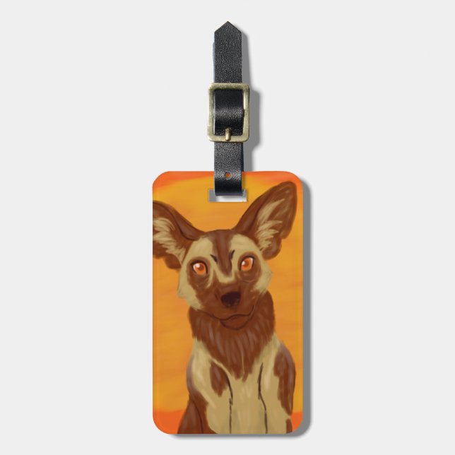 African Wild Dog Luggage Tag (Front Vertical)