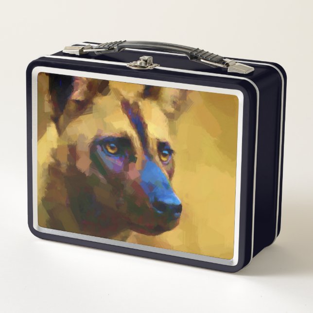 African Wild Dog Metal Lunch Box (Front)
