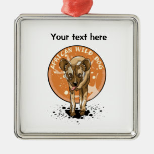 African Wild Dog Metal Tree Decoration