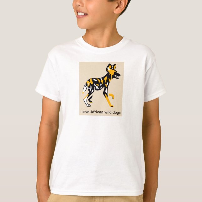 African Wild DOG- Painted dog- Anaiml graphic T-Shirt (Front)