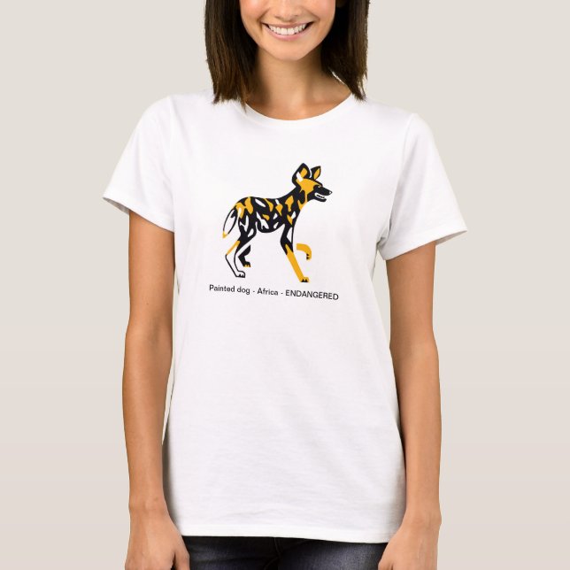 African wild dog- -Painted dog -Endangered animal T-Shirt (Front)