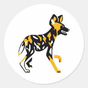 African wild dog -Painted dog - Wildlife - Nature- Classic Round Sticker