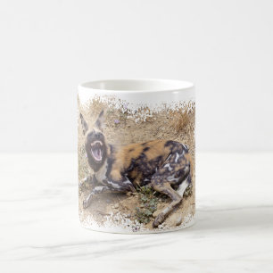 African Wild Dog showing its teeth Coffee Mug