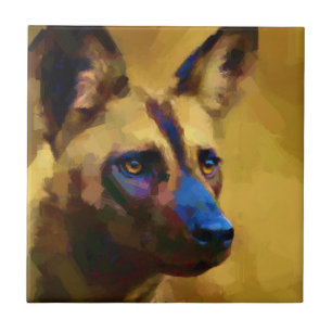 African Wild Dog Tile