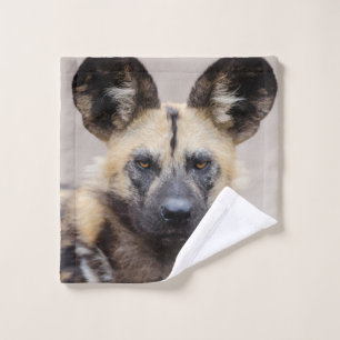 African wild dog wash cloth