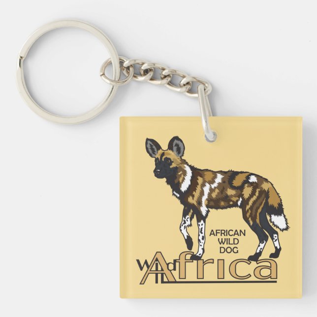 African wild dog. Wild Africa Key Ring (Front)
