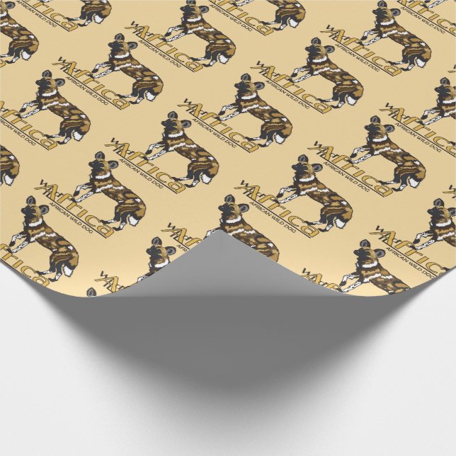 African wild dog. Wild Africa Wrapping Paper (Corner)