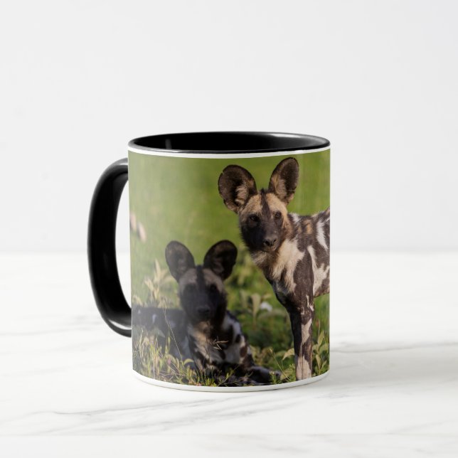 African Wild Dogs in Tanzania Mug (Front Left)