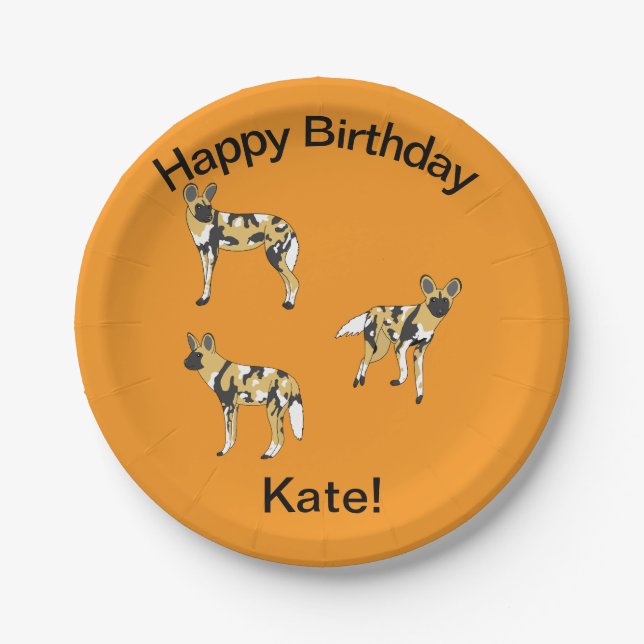 African Wild Dogs Paper Plate (Front)