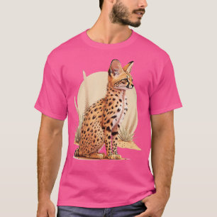 African Wildcat Cactus Animal Serval Cat Wild Cat T-Shirt