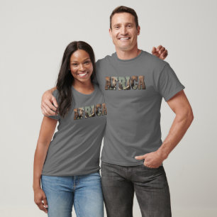 African Wildlife Africa Word Elephant Faces T-Shirt