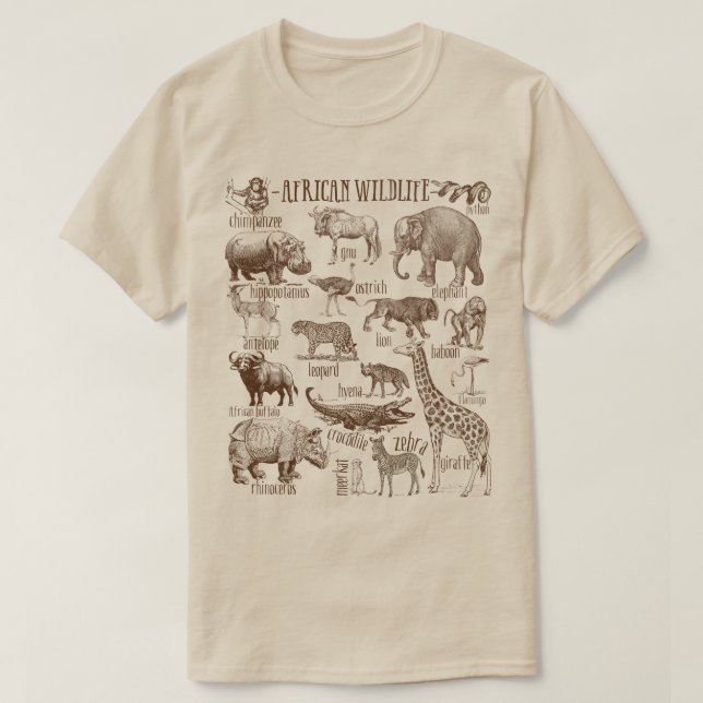 African Wildlife Animal Pack  T-Shirt (Design Front)