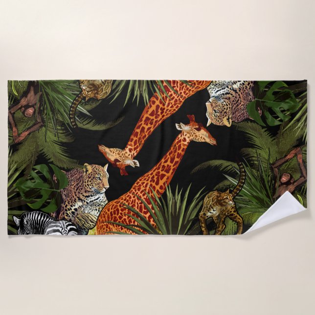 African wildlife Beach Towel (Front)