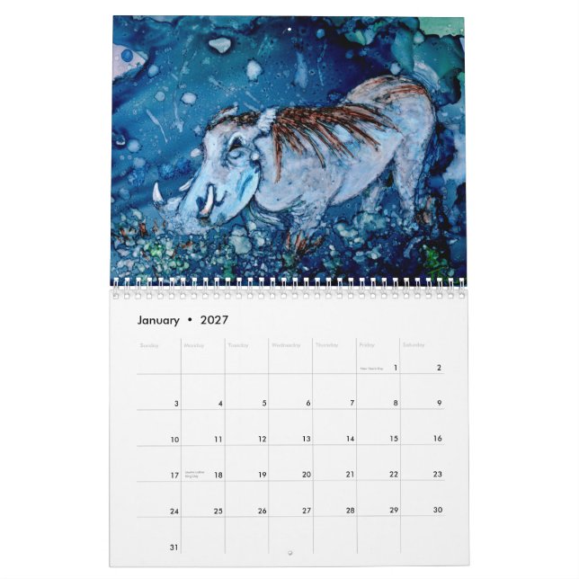 African Wildlife Calendar (Jan 2027)
