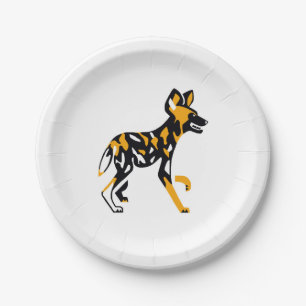 African Wildlife- Cape hunting dog- Nature - Paper Plate