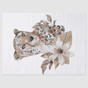 African Wildlife Cheetah Portrait Theme Tissue Paper