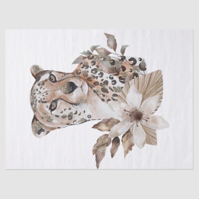 African Wildlife Cheetah Portrait Theme Tissue Paper (Front)