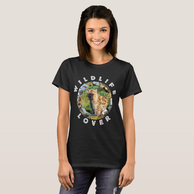 African Wildlife Lover Spotted Hyena T-Shirt (Front Full)