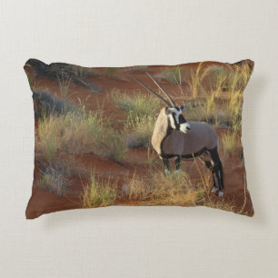 African Wildlife Oryx Antelope Sand Dune Savannah Decorative Cushion