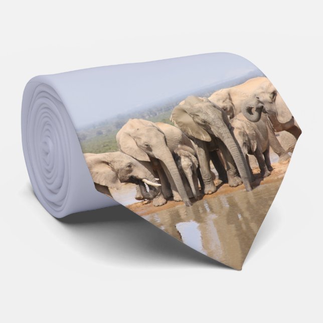 African Wildlife Photography Elephant Social Tie (Rolled)