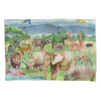 African Wildlife: Savannah Watercolor Wallpaper.