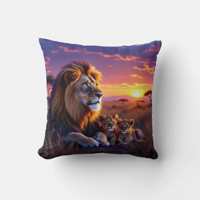 African Wildlife Sunset pillow (Front)