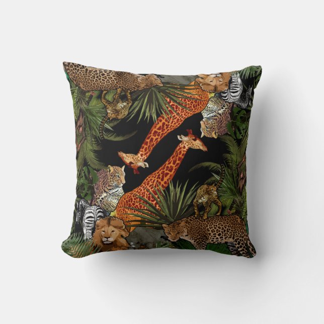 African wildlife Throw Pillow (Front)