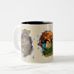 African Wildlife Two-Tone Coffee Mug