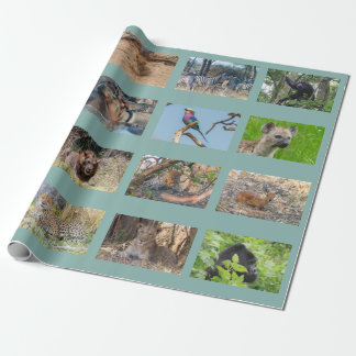 African wildlife wrapping paper