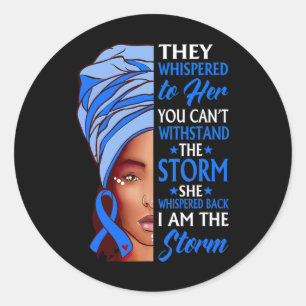 African Woman Afro I Am The Storm Alopecia Awarene Classic Round Sticker