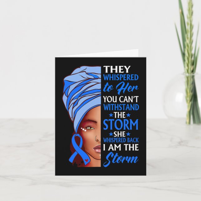 African Woman Afro I Am The Storm Ataxia Awareness Card (Front)