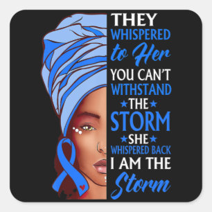 African Woman Afro I Am The Storm Ataxia Awareness Square Sticker