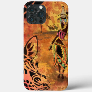 African Woman and Giraffe iPhone Case