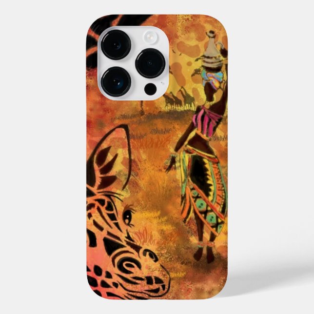 African Woman and Giraffe iPhone Case (Back)