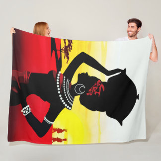 African Woman Art Fleece Blanket
