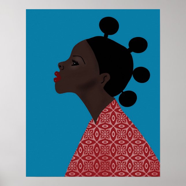 African Woman Bantu Hairstyle Poster (Front)
