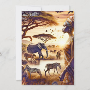 African Woman Beautiful Africa Scene Holiday Card