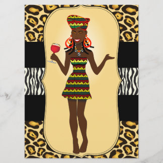 African Woman Birthday BridalShower Bachelor Party Invitation